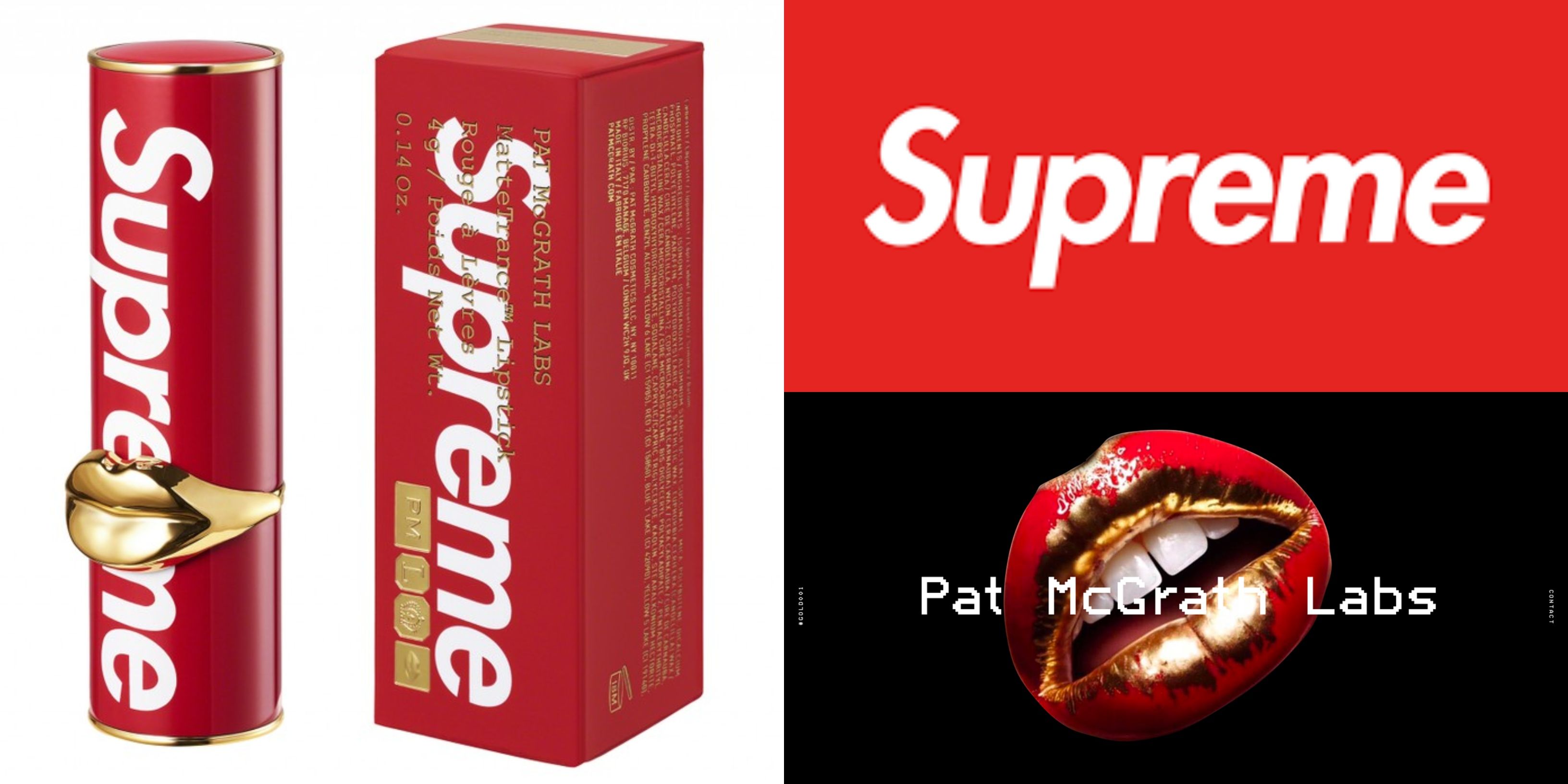 Supreme x Pat McGrath推出聯名唇膏把「Supreme紅」塗在唇上時髦度超狂