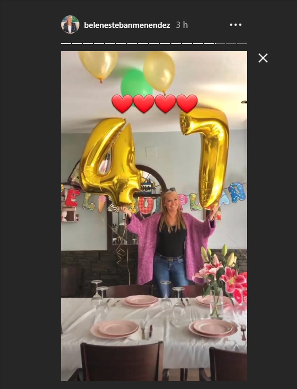 belén esteban con globos de un 47