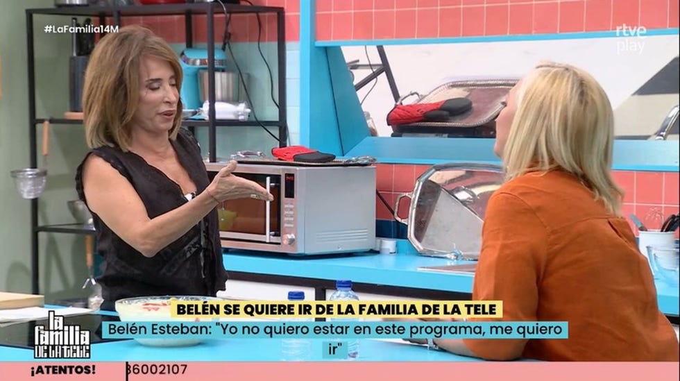 belen esteban le cuenta a maria patino que deja la familia de la tele