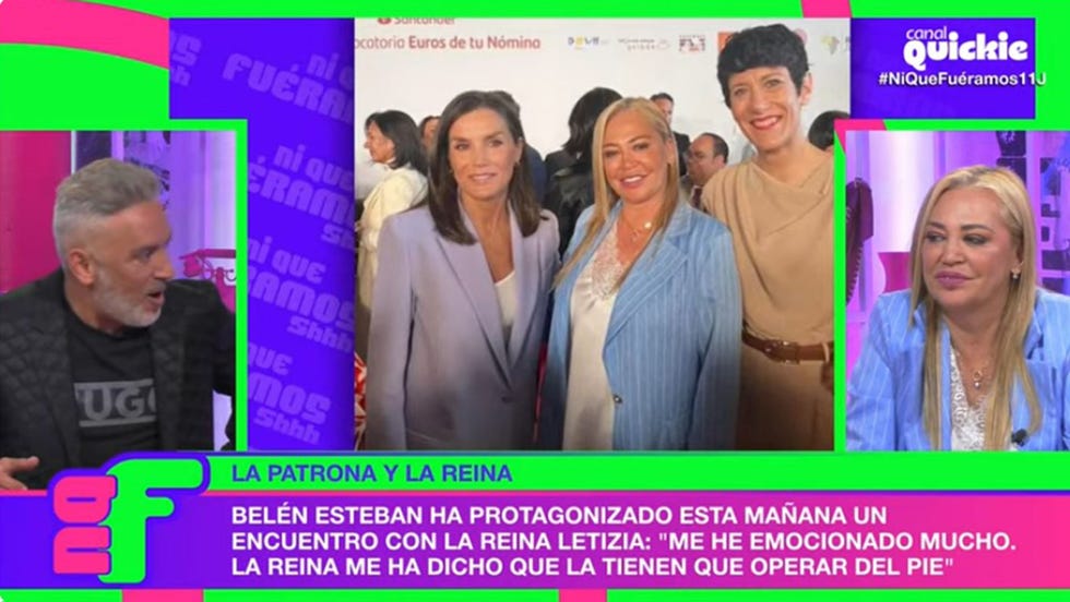 belen esteban posa con la reina letizia