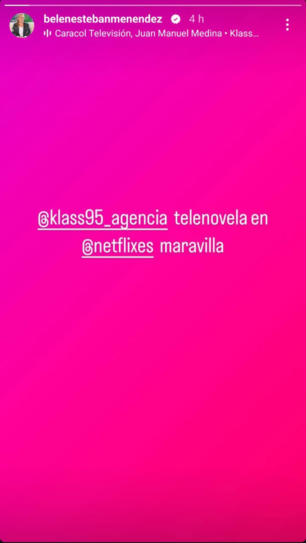 belen esteban recomienda en su instagram la serie de netflix 'klass 95'