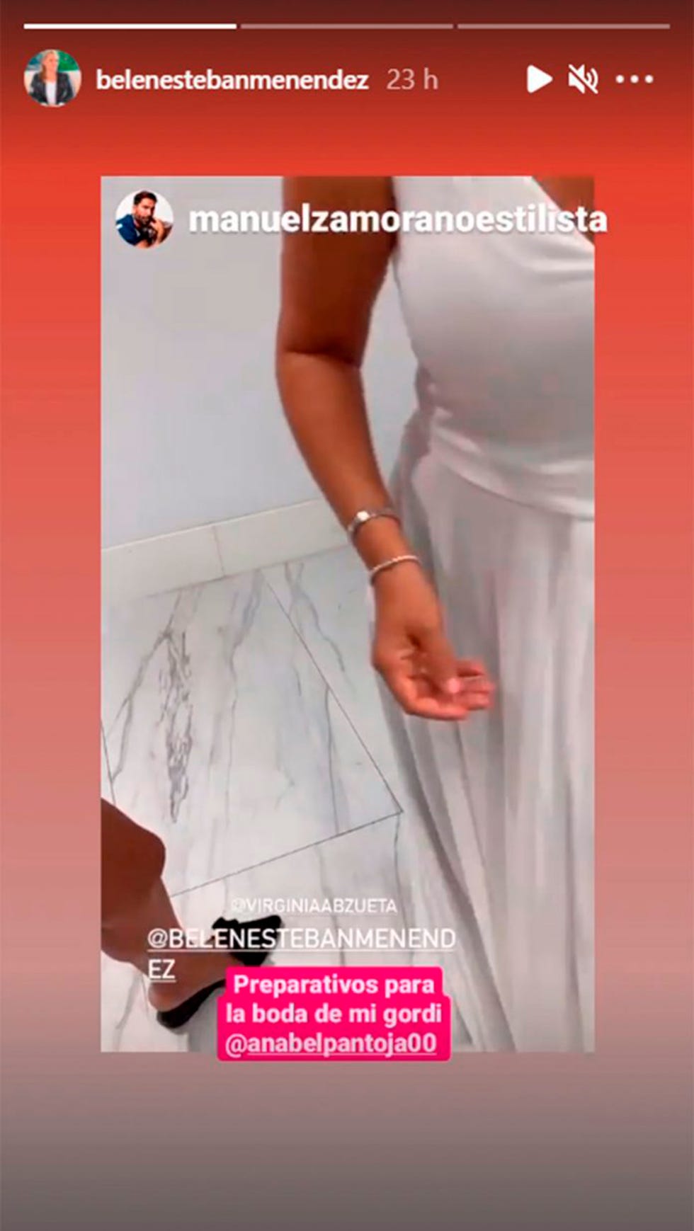 belén esteban en la prueba de su vestido para la boda de anabel pantoja