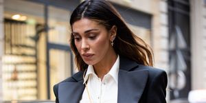 paris, france   february 28 belen rodriguez is seen outside ralph  russo fashion show on february 28, 2020 in paris, france photo by claudio laveniagetty images