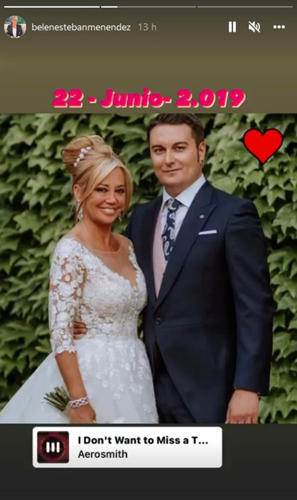 la colaboradora y su marido vestidos de novios