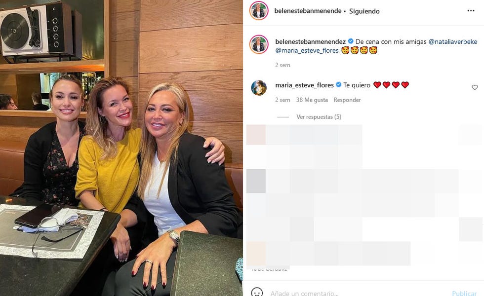 belén esteban posa con maría esteve y natalia verbeke