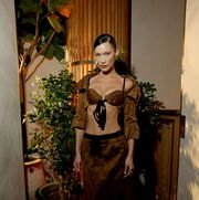 paris, france   october 04 bella hadid attends the miu miu dinner and aftershow party at gigi paris as part of the paris fashion week womenswear ss 2023 on october 04, 2022 in paris, france photo by victor boykogetty images for miu miu