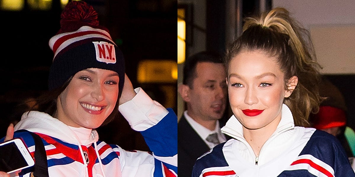 Gigi and Bella Hadid Turned a Rangers Hockey Game Into a Fashion