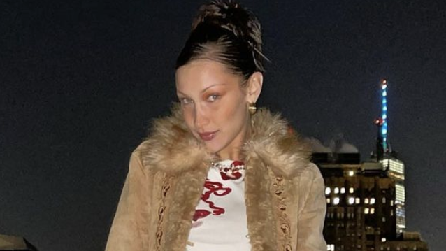 Bella Hadid Steps Out in Sexy Sheer Shirt in New York City: Photo