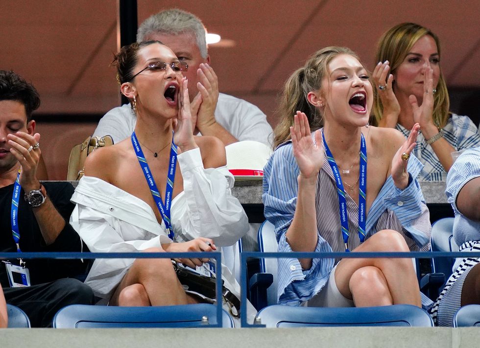 BELLA HADID and GIGI HADID Celebrities Attend The 2018 US Open Tennis Championships - Day 9