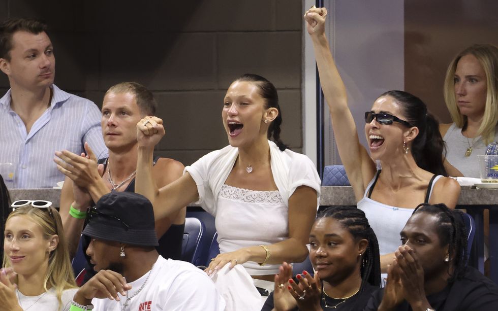 Bella Hadid Attends the US Open in a Quirky, Sporty Cargo Skirt