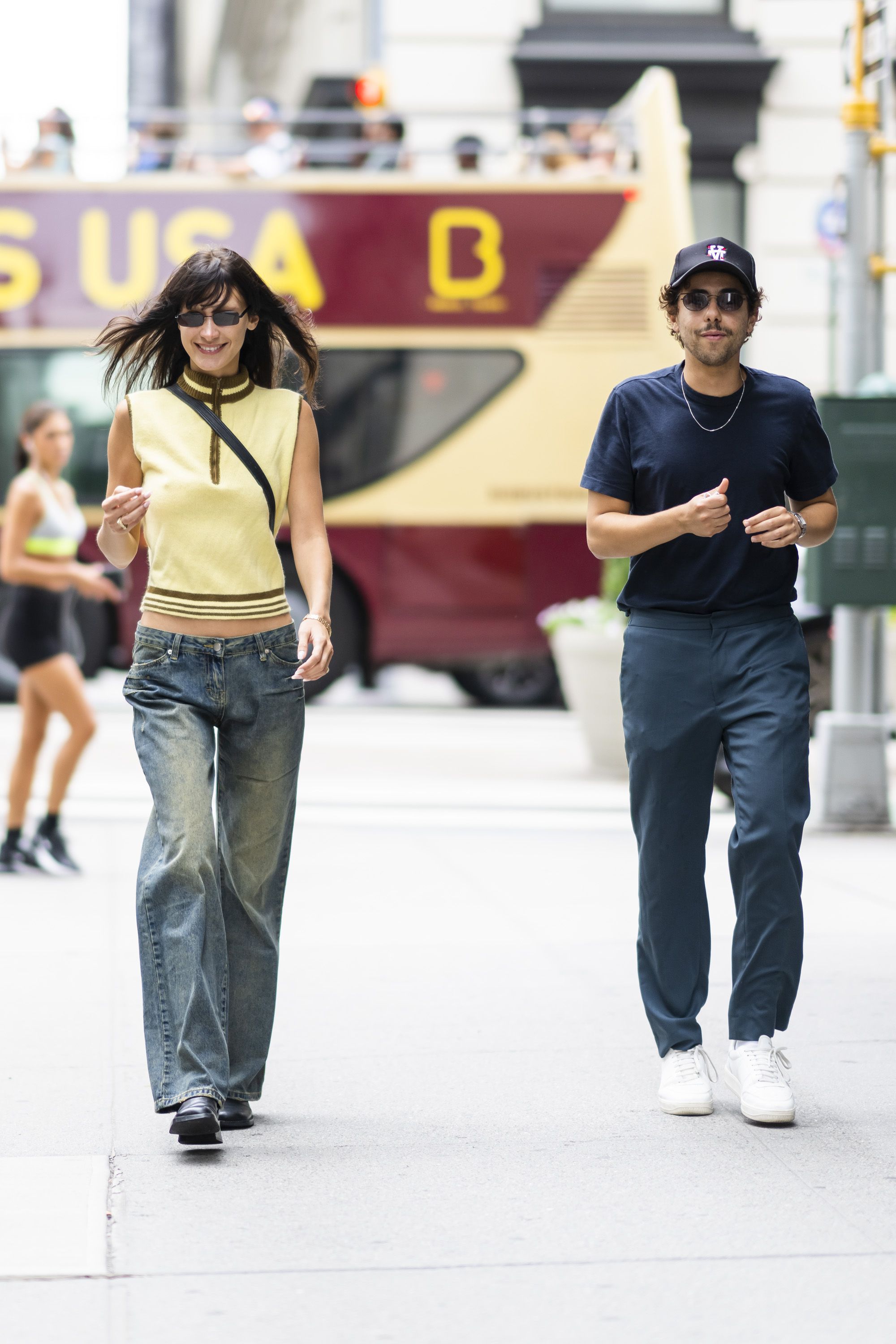 Bella Hadid Wore a Neon Yellow Vest in New York City