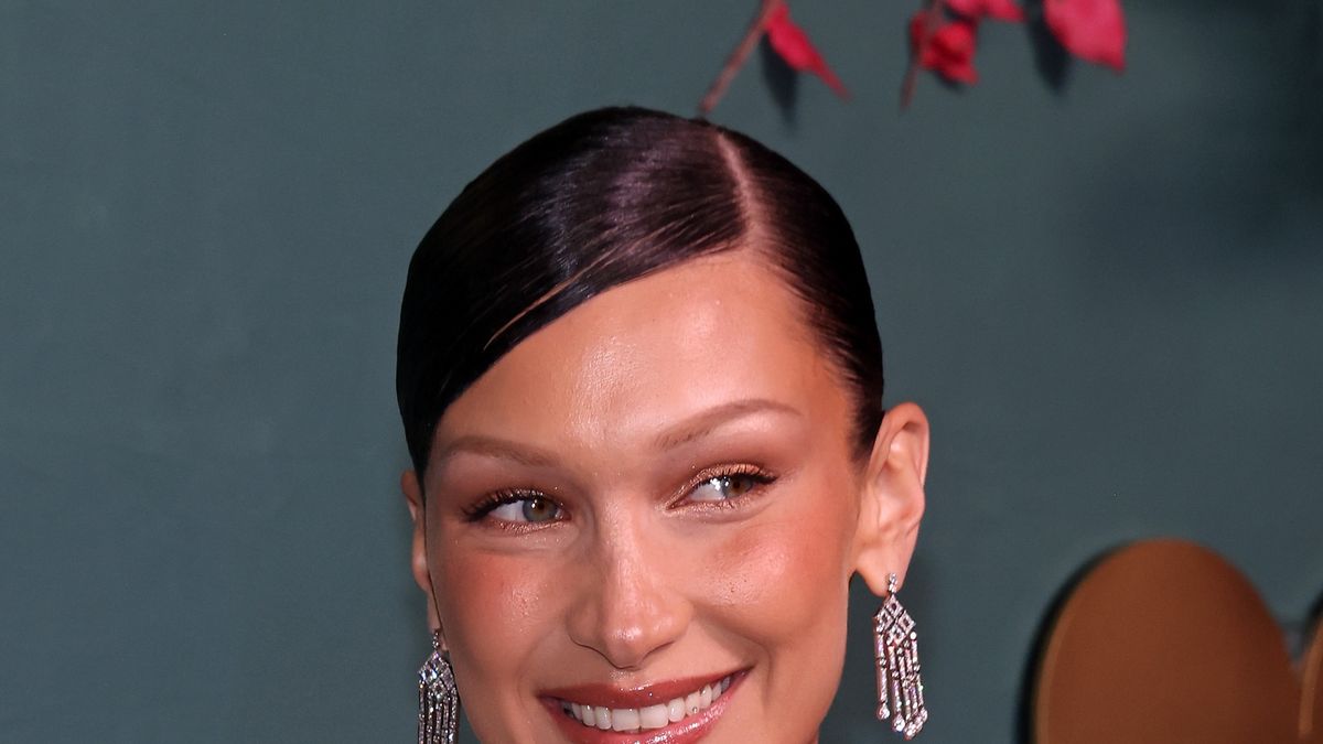 preview for Bella Hadid wearing vintage Versace on the Cannes red carpet