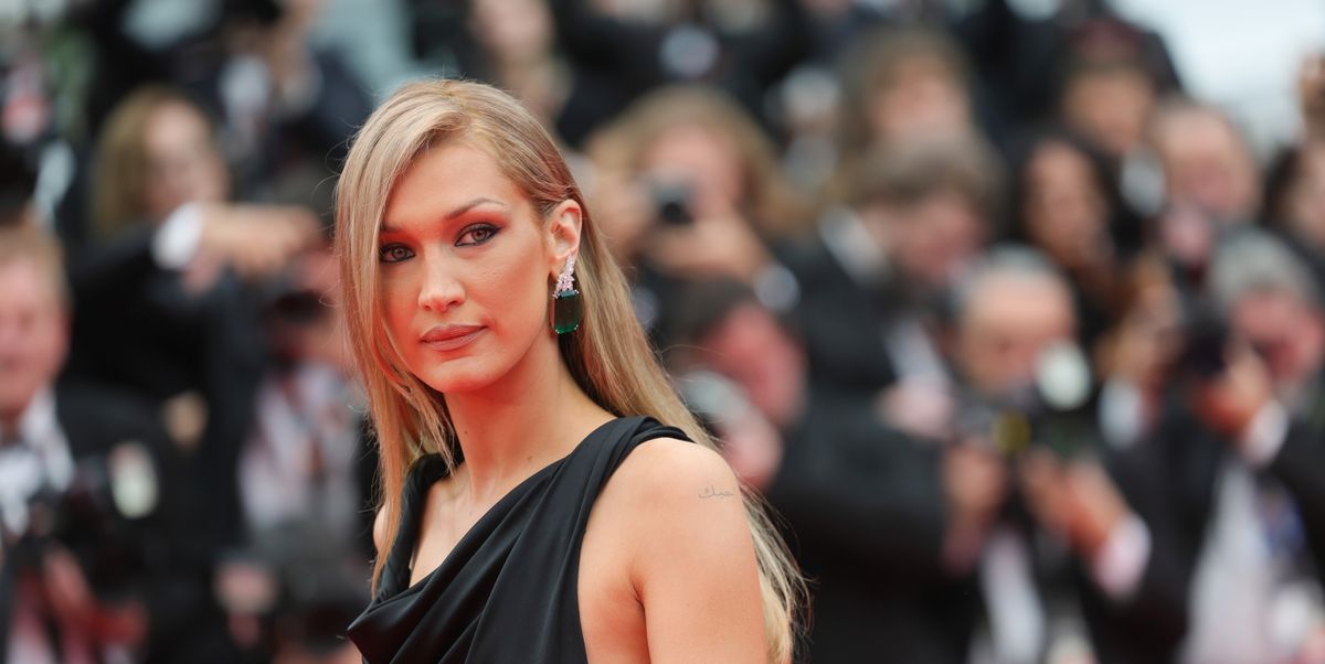 Bella Hadid Wears a Black Gown With a Thigh-High Leg Slit to the 2025 ...