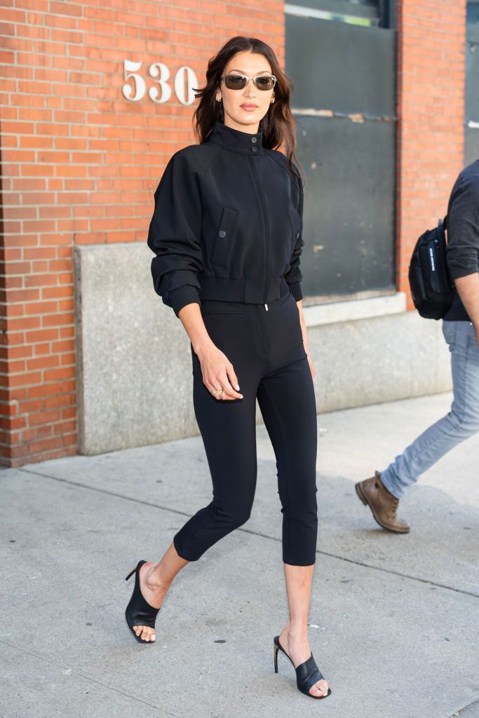 new york, new york may 01 bella hadid is seen in midtown on may 01, 2024 in new york city photo by gothamgc images