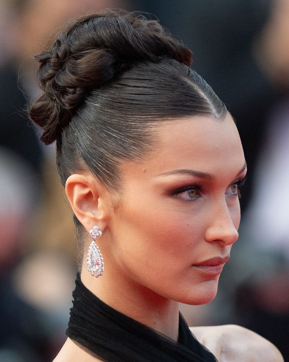 cannes, france   july 06 bella hadid attends the annette screening and opening ceremony during the 74th annual cannes film festival on july 06, 2021 in cannes, france photo by samir husseinwireimage