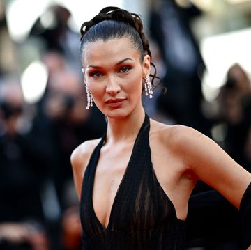 bella hadid in a black dress at the 2024 cannes film festival