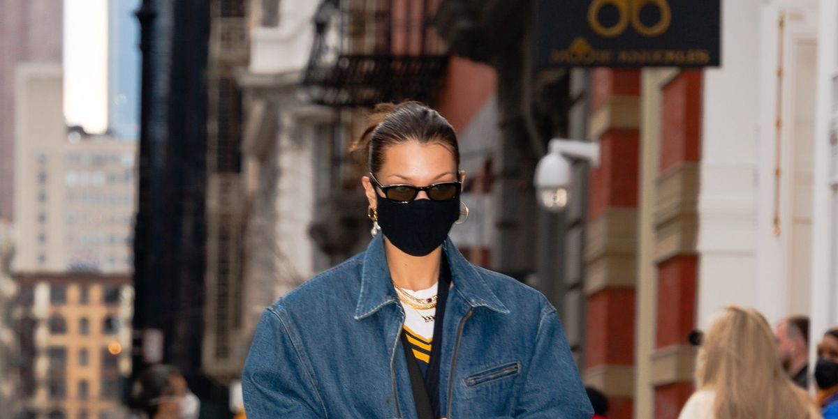 Is Bella making a political statement? Hadid wears a hi vis yellow utility  vest
