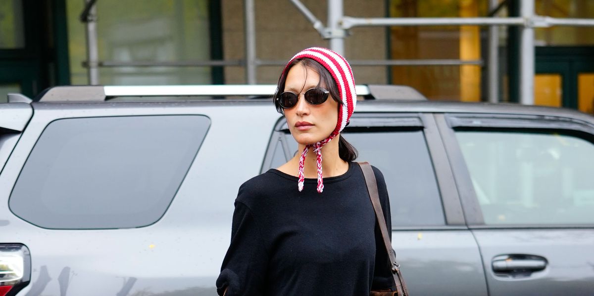 Bella Hadid Wore a Striped Beanie in NYC and It's Giving “Where's