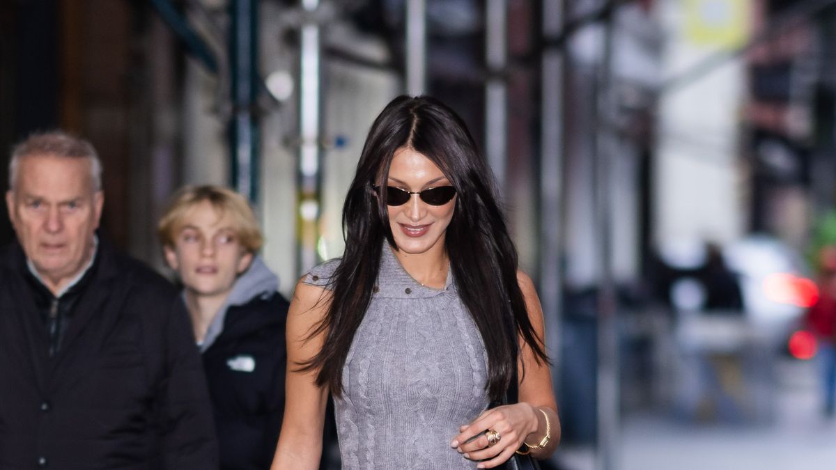 Bella Hadid is back and making a case for the knitted twin-set