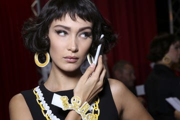 bella hadid backstage photo by delphine achardwwdpenske media via getty images