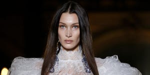 bella hadid in a sheer dress