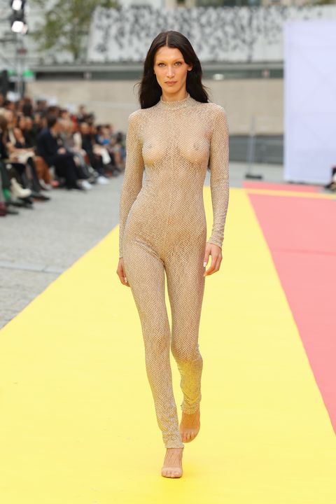 bella hadid on the stella mccartney runway for her spring summer 2023 show