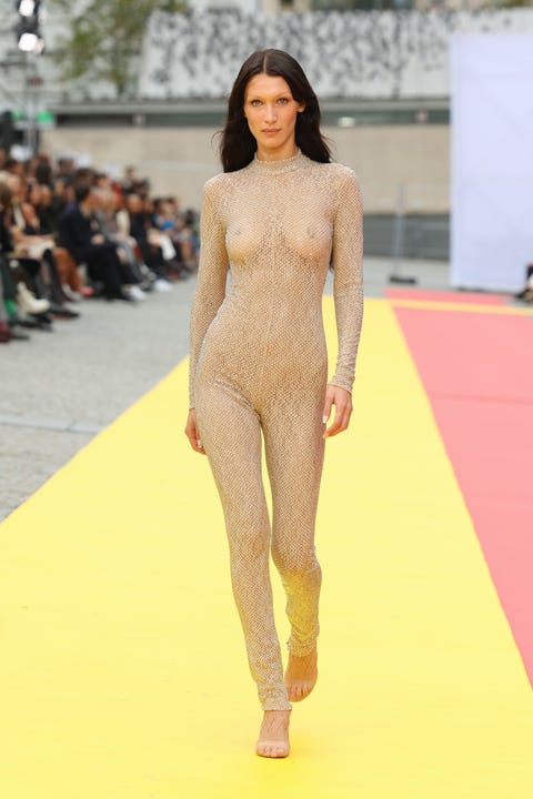 bella hadid on the stella mccartney runway for its spring summer 2023 show