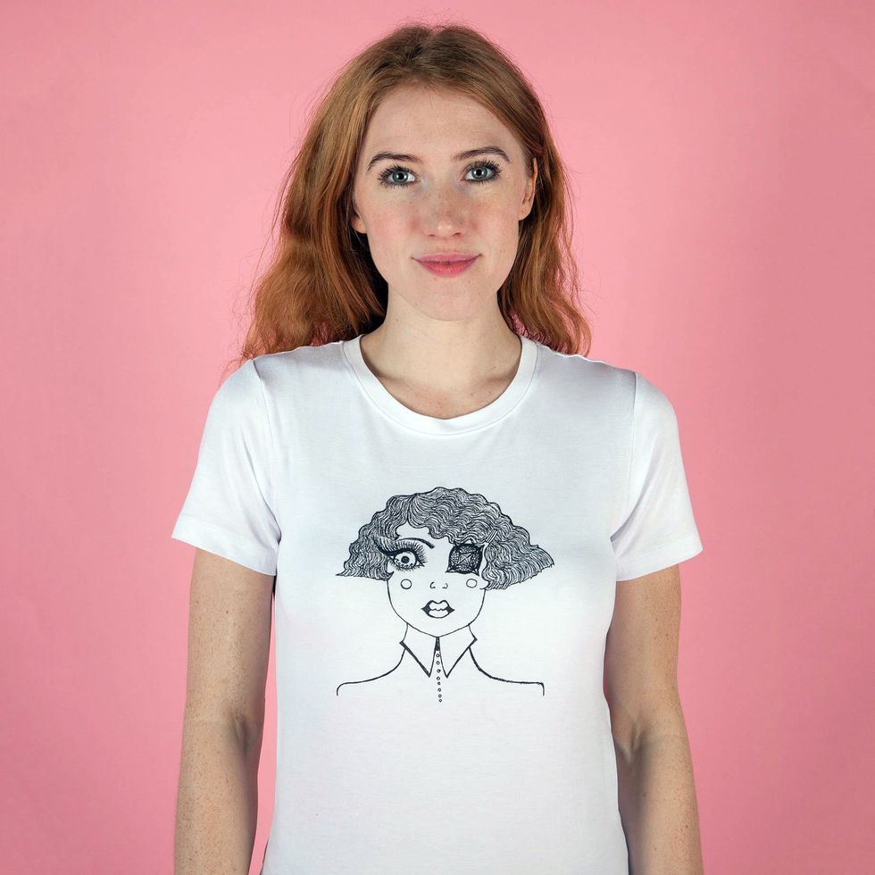 T-shirt, White, Clothing, Neck, Head, Top, Pink, Sleeve, Cool, Smile, 