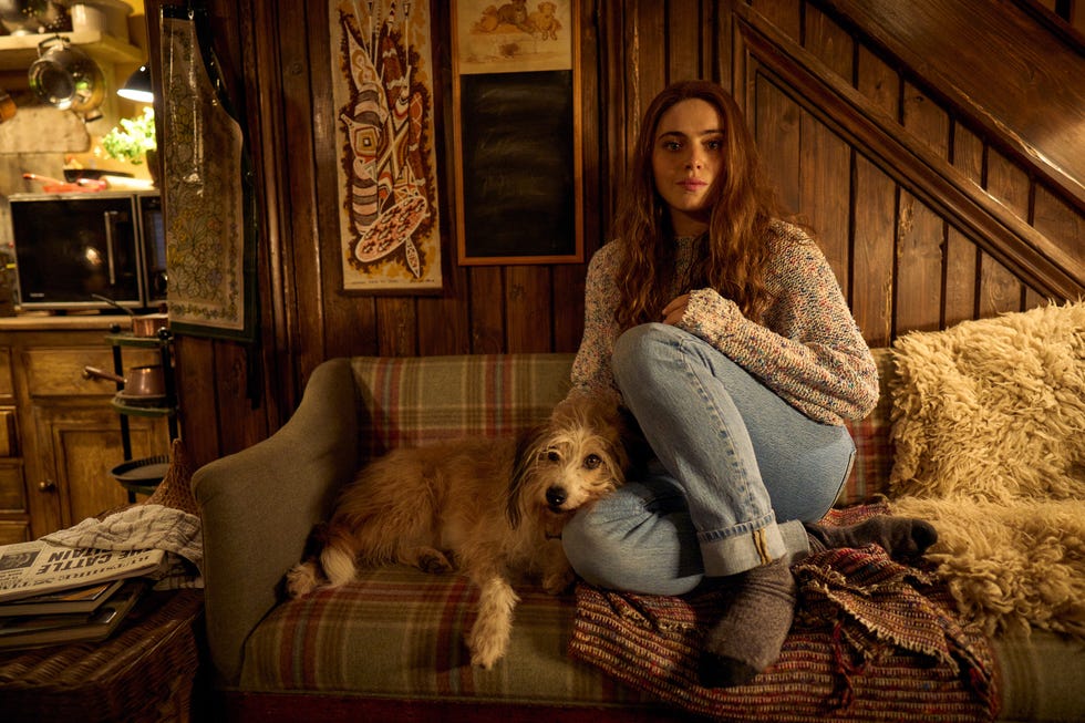 bella maclean as maggie ohara and gertrude the dog in rivals