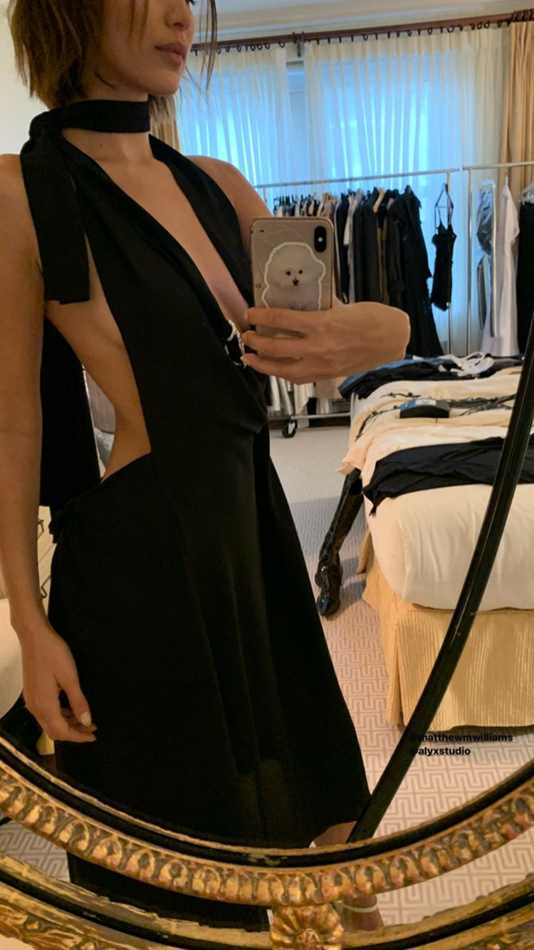 Bella Hadid wears sheer diamanté bodysuit on Instagram