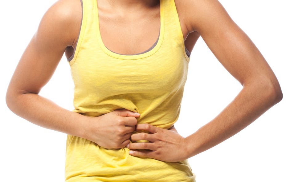 woman suffering from a stomach ache