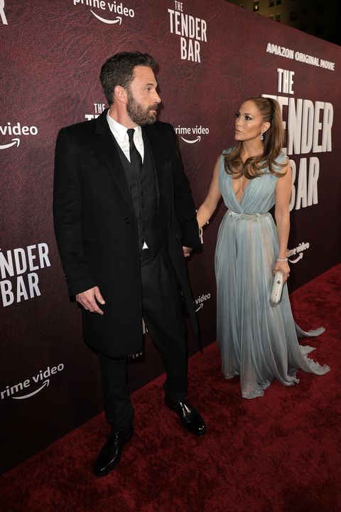 jennifer lopez and ben affleck at the los angeles premiere of amazon studio's "the tender bar"