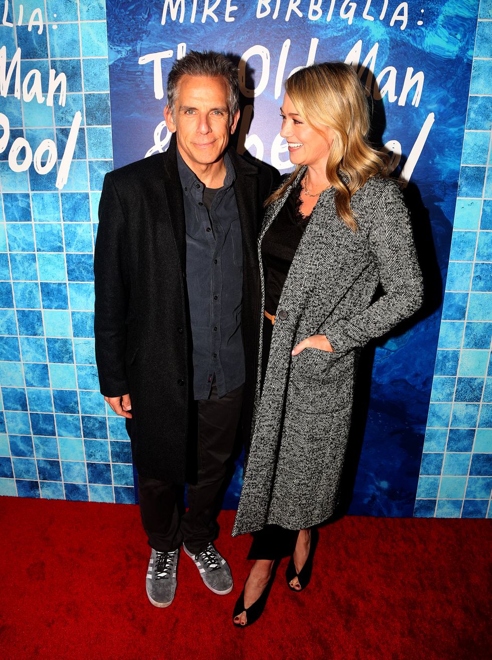 ben stiller and christine taylor at the opening night of the old man and the pool on broadway