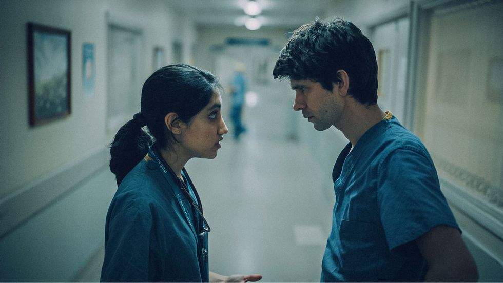 warning embargoed for publication until 000001 on 25062021   programme name this is going to hurt   tx na   episode this is going to hurt   first look no na   picture shows not for publication until 0001hrs, friday 25th june, 2021 shruti ambika mod, adam ben whishaw   c sister   photographer screen grab
