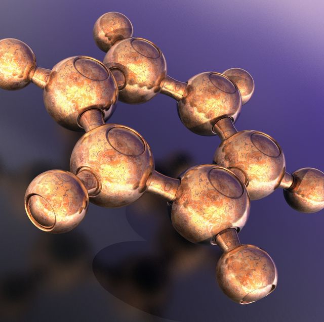 Benzene, molecular model