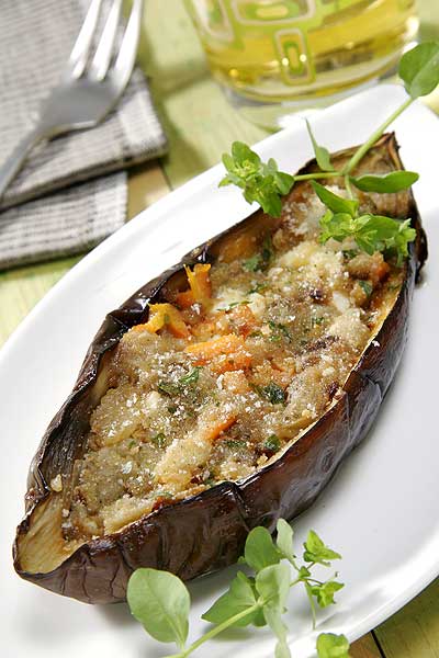 berenjenas rellenas de tofu al horno