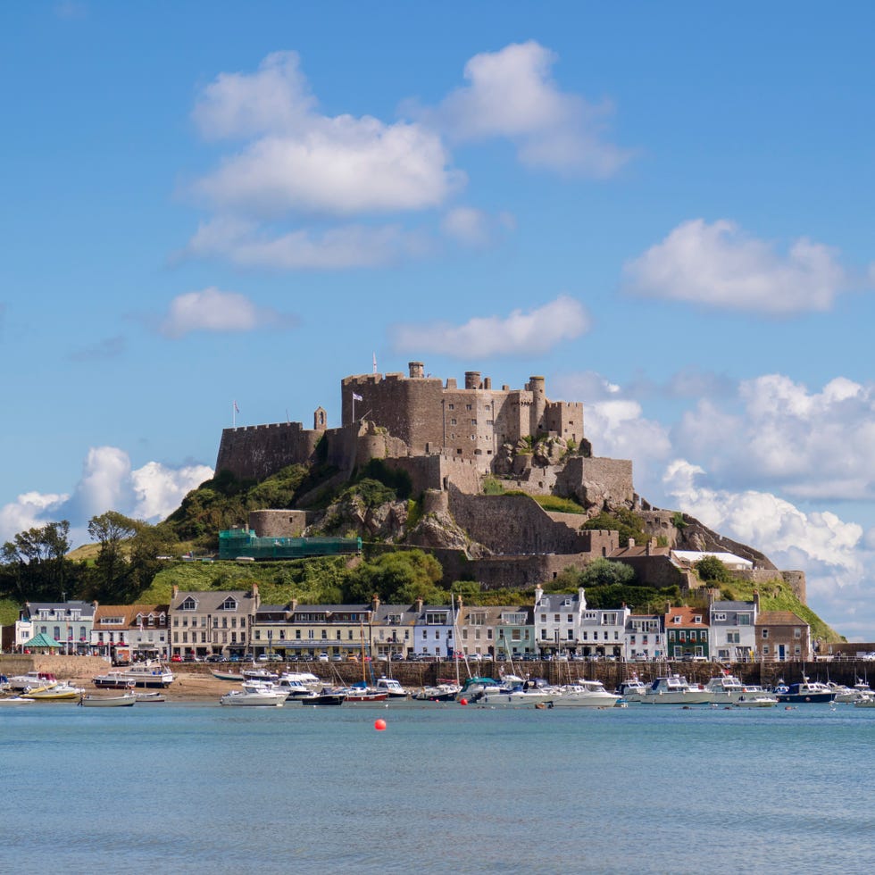 on the coast at gorey castle in jersey, the channel islands