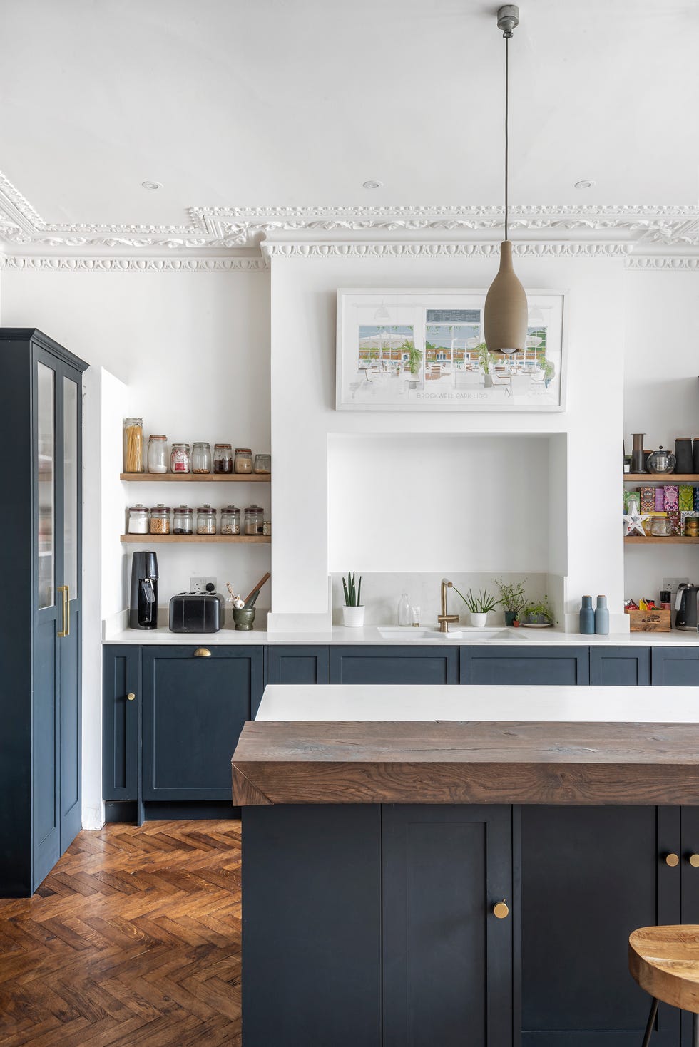 dark navy blue kitchen
