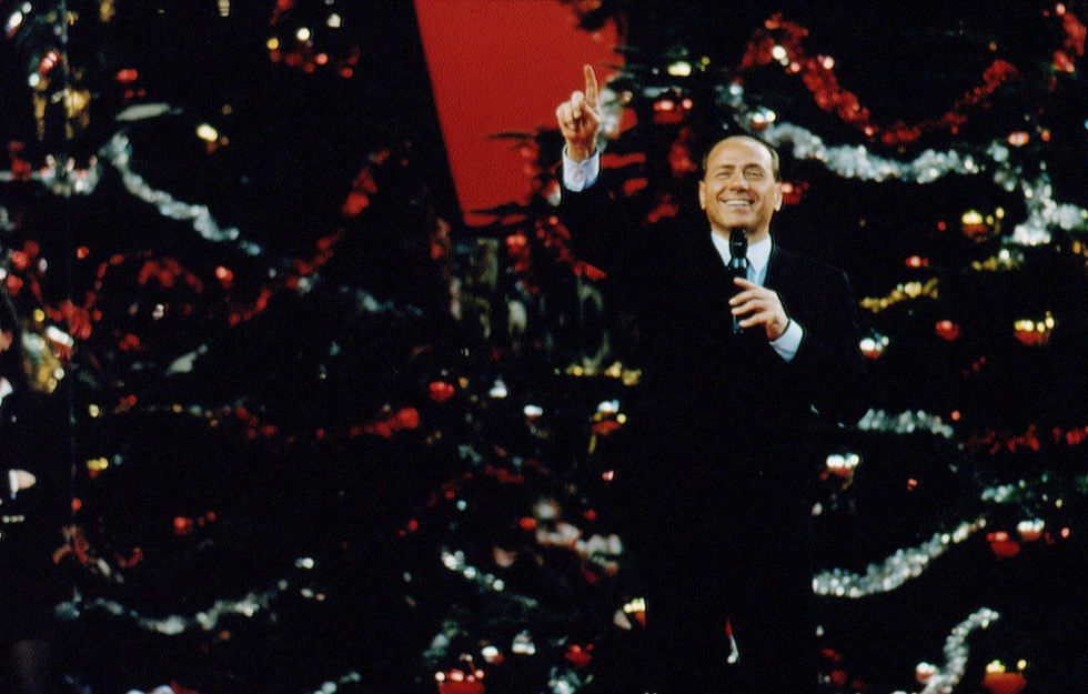 italy december 20 silvio berlusconi attends a christmas party of his football team ac milan on december 20, 1993 in milan, italy photo by franco origliagetty images