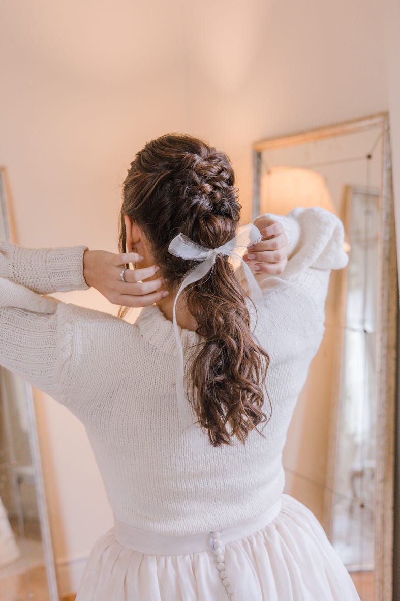 novia invierno con jersey de punto