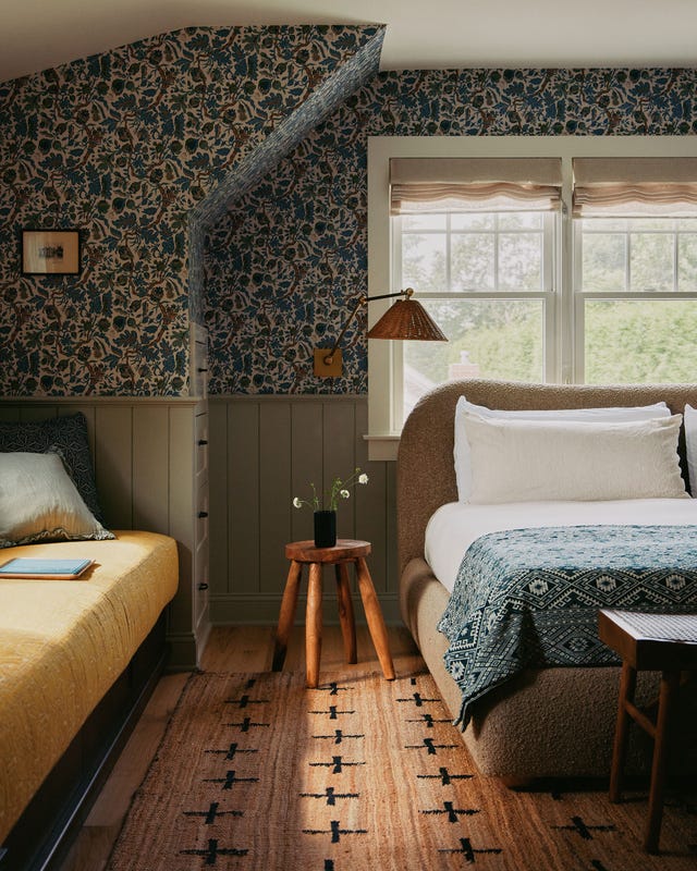 Calm loving hugging couple sleeping together in cozy bed at home