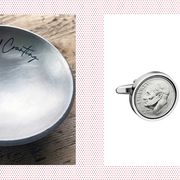 10 year anniversary gifts  aluminum ring dish and tin dime coin cufflinks
