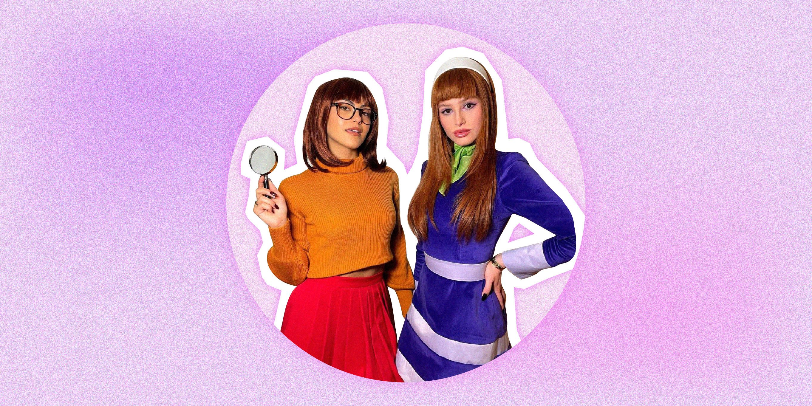 Sexy Velma Orange Long Sleeve Top & Skirt 4 Pc Costume