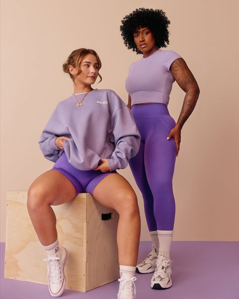 athletes showcasing activewear in a studio setting