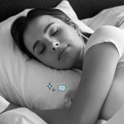 This is an image woman sleeping on pillow