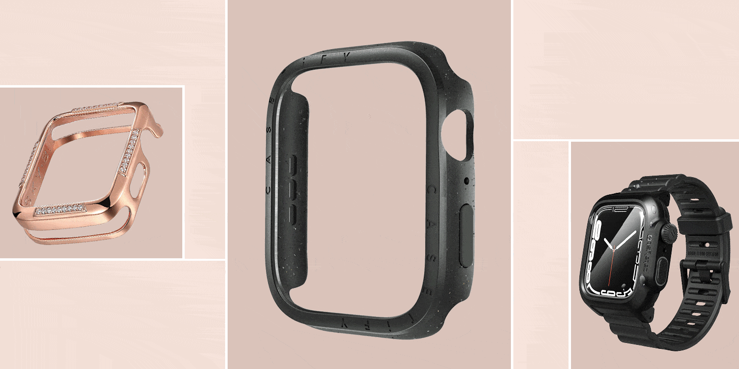 impact watch case metal version 45mm black, catalyst 330ft waterproof case designed for apple watch series 8 7 45mm, runway rose gold case for apple watch 44mm
