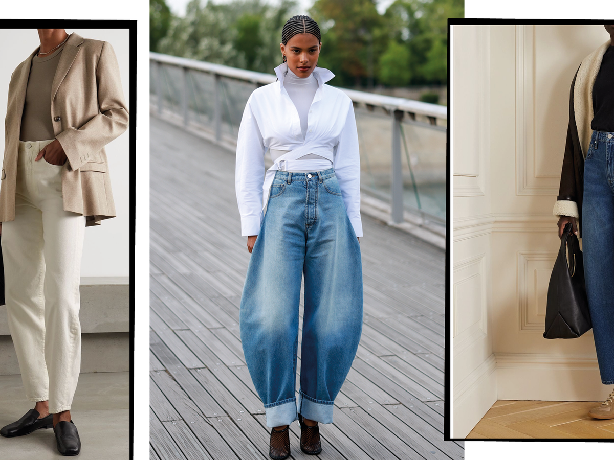 Three ways to wear: barrel leg trousers