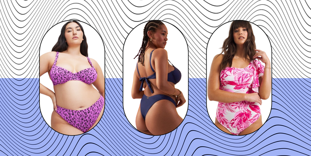 Retro Wave Bikini Top by Curvy Kate Swim, Pink, Plunge Bikini