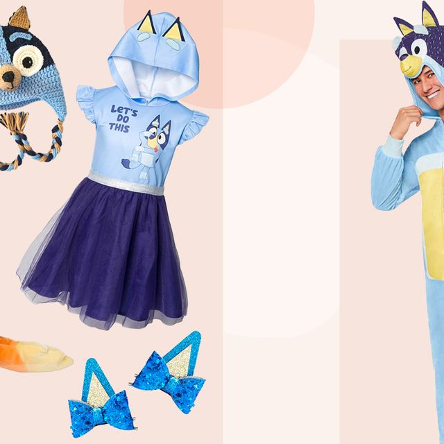 Bluey Dress Up Costume with tail and head piece Size 3T-4T - New
