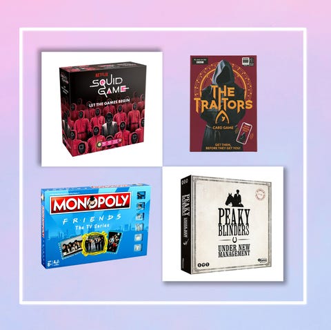 squid game, the traitors card game, monopoly friends, peaky blinders, best board games